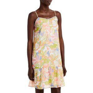 Aqua Womens‎ Size S Floral Print Mini Trapeze Swing Sleeveless Dress NWT